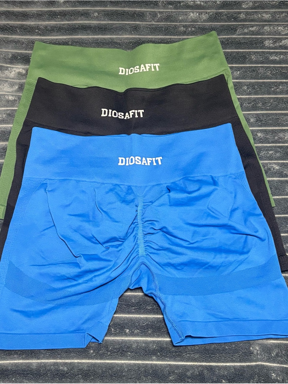 Bundle of 3 pair Diosafit Shorts - Blue, Black, Olive